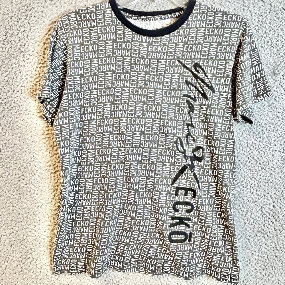 Marc Ecko Cut & Sew Mens Medium T Shirt All Over Print RARE 90s Make